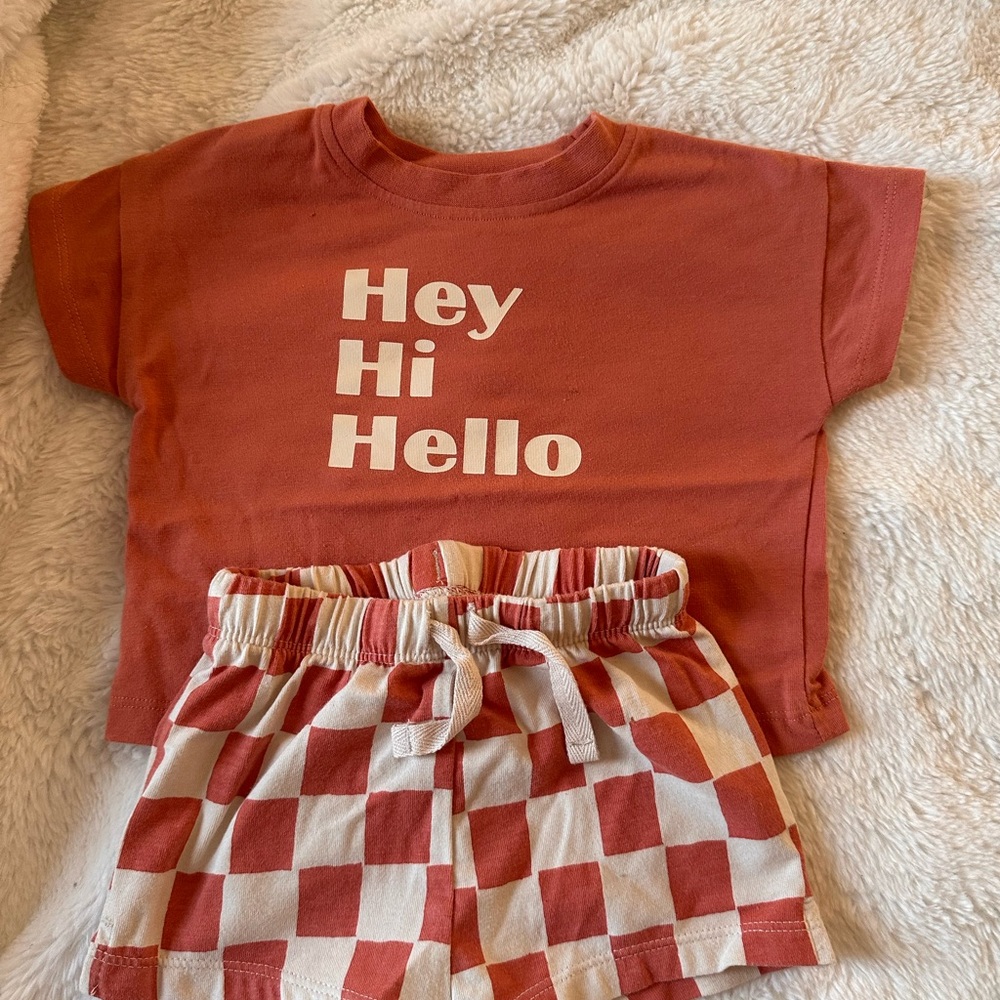 Cat & Jack Baby Coral and White Striped Romper